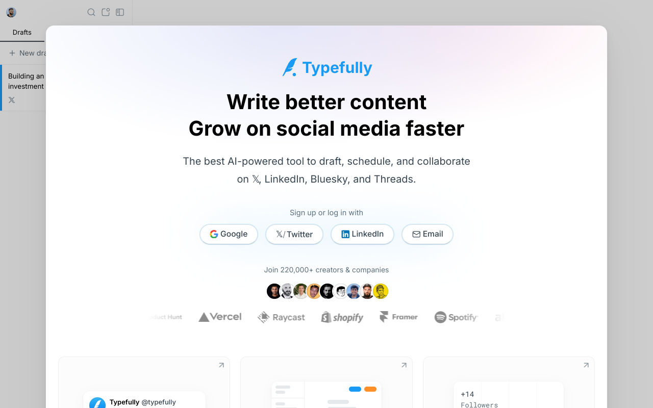 Screenshot of Typefully Review: The Ultimate Writing and Scheduling Tool for Social Media