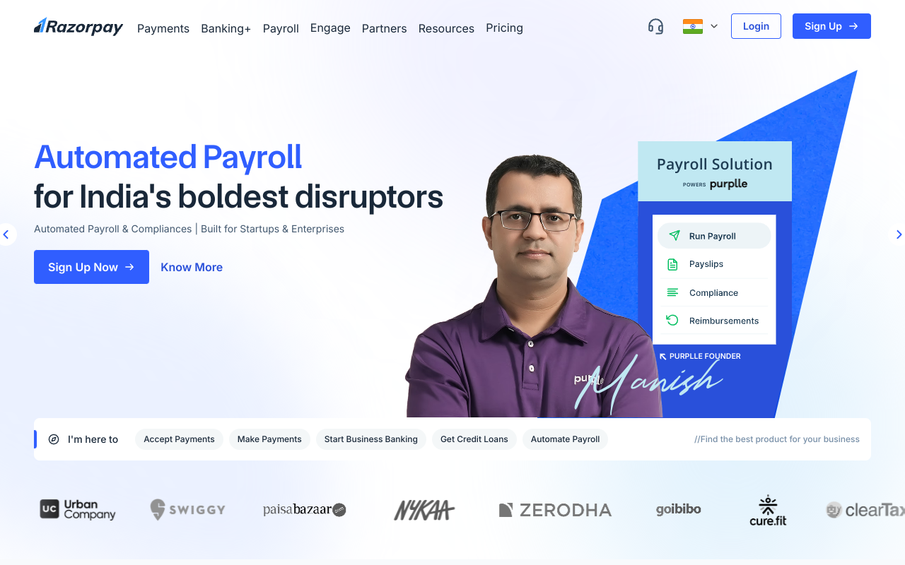 Screenshot of Razorpay: Powering Online Payments for Indian Businesses