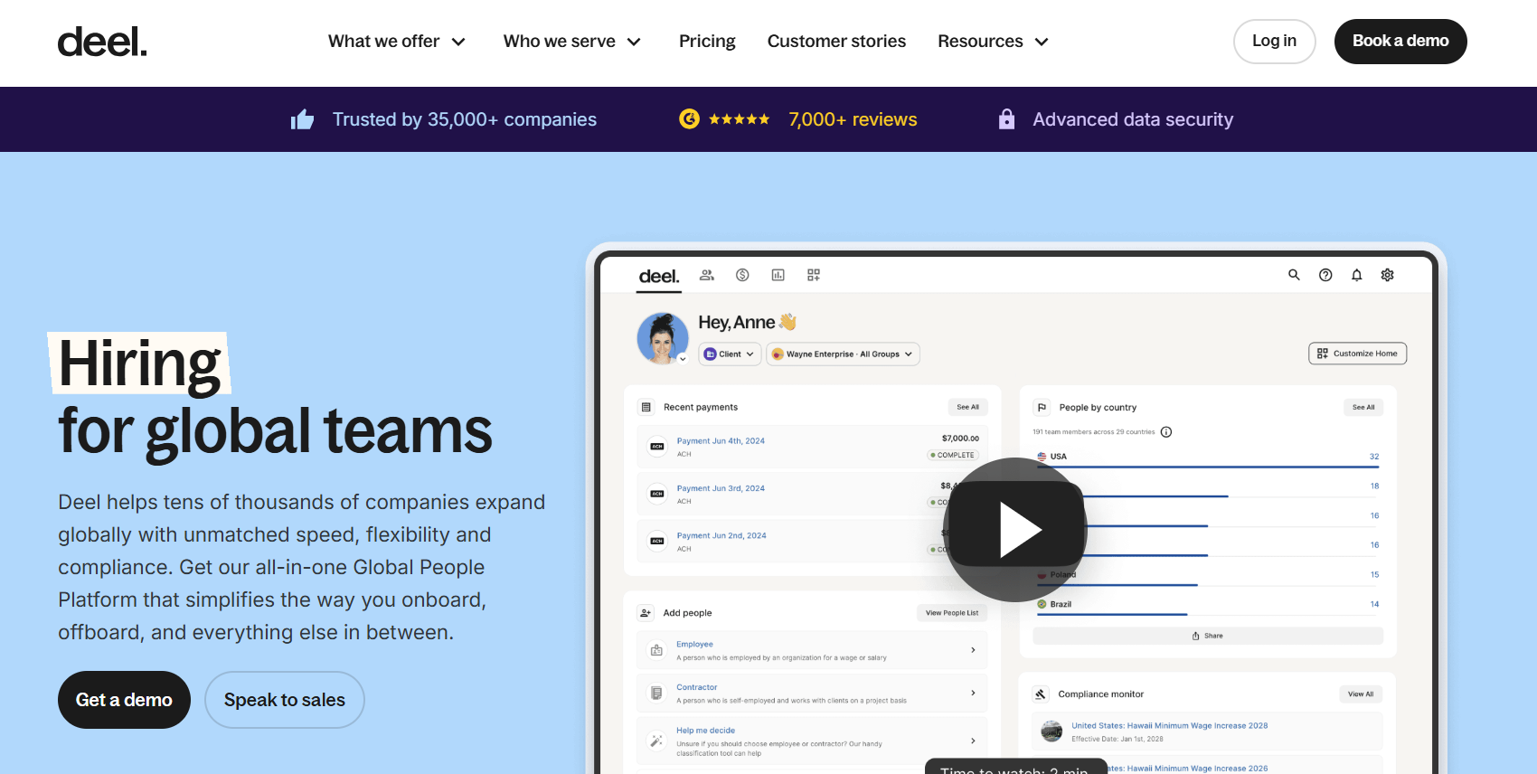 Screenshot of Deel: Simplify Global HR & Payroll for Borderless Businesses