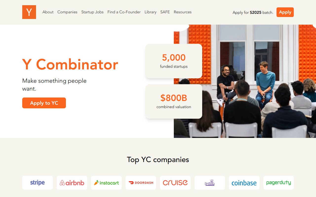 Screenshot of Y Combinator: Fueling the Startup Revolution