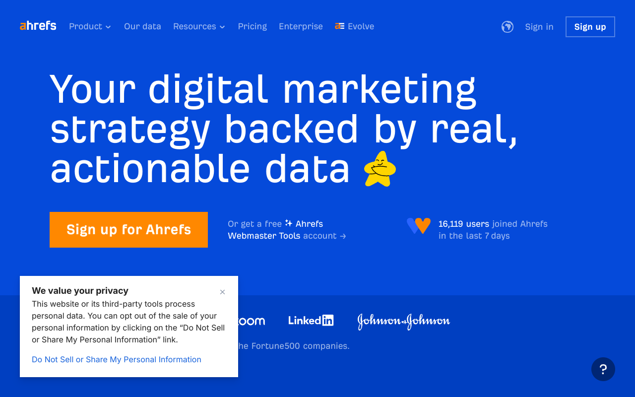 Screenshot of Ahrefs: Your All-in-One Digital Marketing Powerhouse