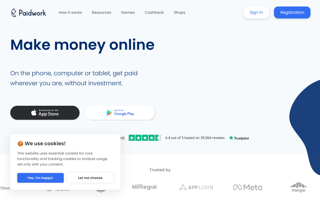 Screenshot of PaidWork: Your Gateway to Free Online Income