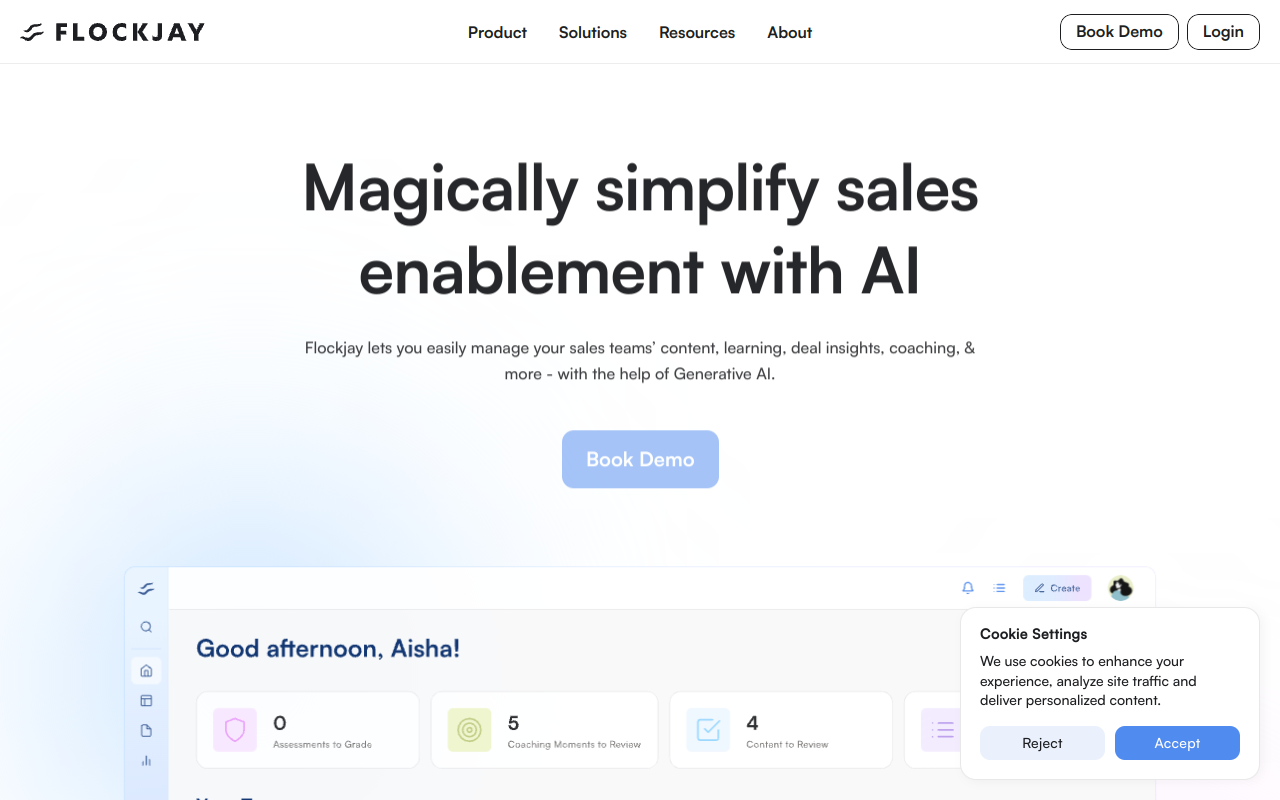 Screenshot of Flockjay: Elevate Your Sales Team's Performance with Best Practices